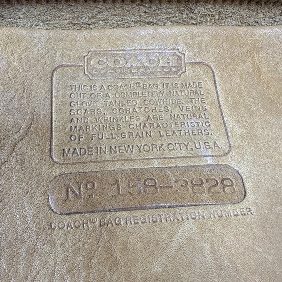 COACH Basic Bag #9455 Tan Leather Vintage 1970s Zippered Clutch Shoulder Bag - Picture 15 of 16